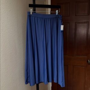 Dream Wave UPF 50+ Elegant Blue Swim Coverup Skirt with Attached Swim Bottom XL